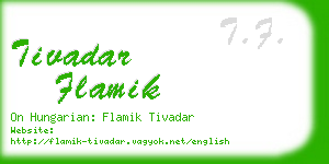 tivadar flamik business card